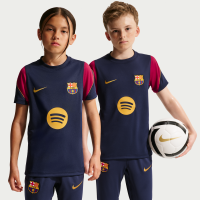 Kortærmet FC Barcelona Strike Nike Dri-FIT-fodboldtrøje til større børn - blå