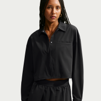 Kort Nike 24.7 PerfectStretch Dri-FIT-trøje med UV-beskyttelse og lange ærmer til kvinder - sort