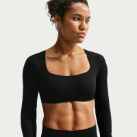 Langærmet Nike Zenvy-sports-bh med indlæg og let støtte til kvinder - sort