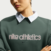 Oversized Nike Studio Fleece-crewtrøje i medium vægt til kvinder - grøn