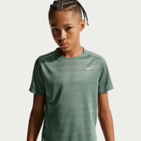 Kortærmet Nike Miler-overdel til større børn (drenge) - grå