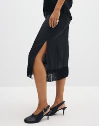 Pieces - Sort - Pcanne Mw Frill Midi Skirt Wvn D2D