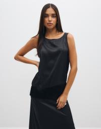 Pieces - Sort - Pcanne Sl Frill Top Wvn D2D