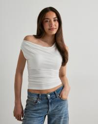 Nelly - Hvid - Ultra Soft Waterfall Top