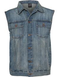 Urban Classics Vest - Denim Vest - S till 5XL - Herrer - lys blå