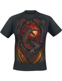 Spiral T-shirt - Dragon Furnace - S till 4XL - Herrer - sort