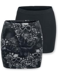 Black Premium by EMP Kort nederdel - The Double Life - S till 3XL - Damer - sort-grå