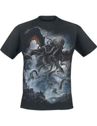 Spiral T-shirt - Cthulhu - M - Herrer - sort
