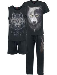 Spiral Pyjamas - Wolf Chi - S till 4XL - Herrer - sort