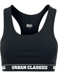 Urban Classics Bustier - Ladies Logo Bra - XS till 5XL - Damer - sort