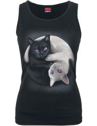 Spiral Top - Yin Yang Cats - S till XXL - Damer - sort