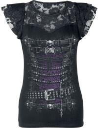 Spiral T-shirt - Waisted Corset - M till 3XL - Damer - sort