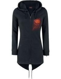 Spiral Hættetrøje med lynlås - Burnt Rose - S till XL - Damer - sort