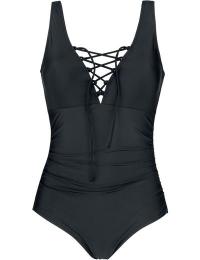 Black Premium by EMP Badedragt - Swimsuit with Lacing - S till 5XL - Damer - sort