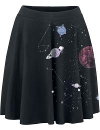 Outer Vision Kort nederdel - Planetarium - M till XL - Damer - sort