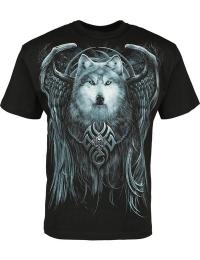 Spiral T-shirt - Wolf Spirit - S till L - Herrer - sort
