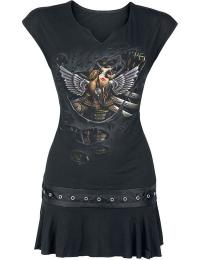 Spiral Kort kjole - Steam Punk Ripped - S till XL - Damer - sort