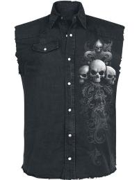 Spiral Vest - Skull Scroll - M till 4XL - Herrer - sort