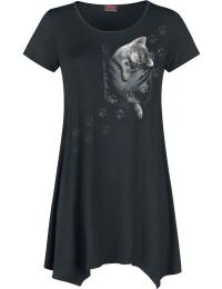 Spiral T-shirt - Pocket Kitten - L till 3XL - Damer - sort
