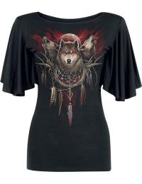 Spiral T-shirt - Cry Of The Wolf - L till 3XL - Damer - sort