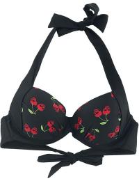 Rock Rebel by EMP Bikinitop - Black Bikini Top with Rockabilly Print - M till XXL - Damer - sort