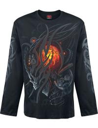 Spiral Langærmet - Steampunk Skull - M till XXL - Herrer - sort