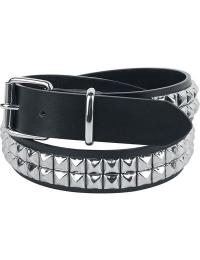 Black Premium by EMP Bælte - Black Two-Row Studded Belt - Unisex - sort