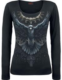 Spiral Langærmet - Raven Skull - M till L - Damer - sort
