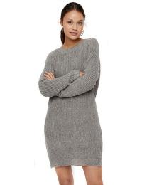 Noisy May Kort kjole - Siesta O-Neck Knit - S till M - Damer - grålig