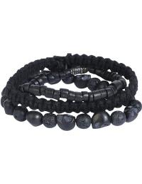 Rock Rebel by EMP Armbåndsæt - Skull Bracelet - Unisex - sort
