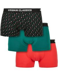 Urban Classics Boksershorts - Økologiske X-mas Boxershorts 3-pak - S till XXL - Herrer - rød-grøn