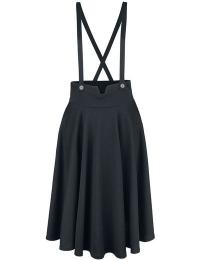 Voodoo Vixen Mellemlang nederdel - Toyin Black Herringbone Overall - S till 4XL - Damer - sort