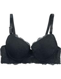 Grey Velvet BH - Lace Bra - S till XXL - Damer - sort