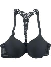 Grey Velvet BH - Lace Bra - XS till S - Damer - sort