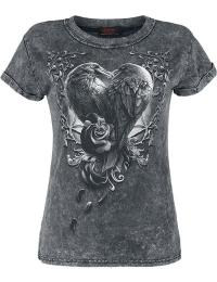 Spiral T-shirt - Raven Heart - S till 4XL - Damer - grå