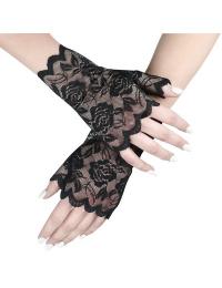 Banned Alternative Fingerløse handsker - Ramona lace - Damer - sort