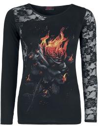 Spiral Langærmet - Flaming Rose - S till XXL - Damer - sort