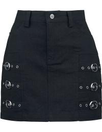 Black Premium by EMP Kort nederdel - Short skirt decorative buckles - S till XXL - Damer - sort