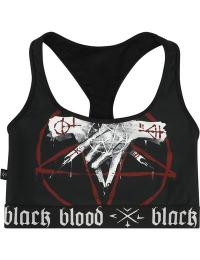 Black Blood by Gothicana Bikinitop - Bikinitop med pentagram - S till XXL - Damer - sort