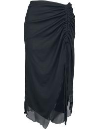 Banned Alternative Mellemlang nederdel - Umbra ruched mesh - XS till 4XL - Damer - sort