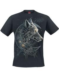 Spiral T-shirt - Celtic wolf - S till 4XL - Herrer - sort
