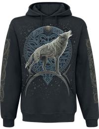 Spiral Hættetrøje - Celtic wolf - S till 4XL - Herrer - sort