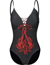Assassin's Creed Badedragt - Crest - S till XXL - Damer - sort-rød