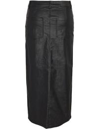 Noisy May Mellemlang nederdel - NMKath NW slit long skirt coated BL NOOS - XS till S - Damer - sort