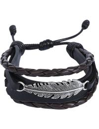 RED by EMP Kunstlæderarmbånd - Feather - Unisex - brun-sort