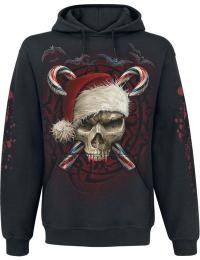 Spiral Hættetrøje - Candy cane Santa - M - Herrer - sort