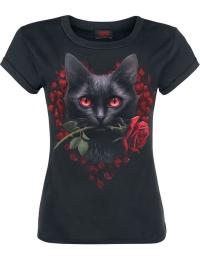 Spiral T-shirt - Cat's Love - S till XXL - Damer - sort