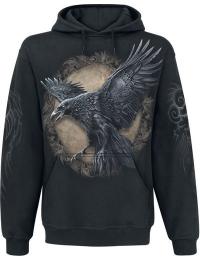 Spiral Hættetrøje - Raven Wise - S till 4XL - Herrer - sort