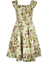 H&R London Mellemlang kjole - Emilia Floral Swing Dress - XS till 4XL - Damer - multifarvet