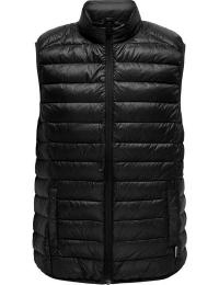 ONLY and SONS Vest - ONSGAVIN LIFE LIGHT QUILTED ZIP VEST OTW - XL - Herrer - sort